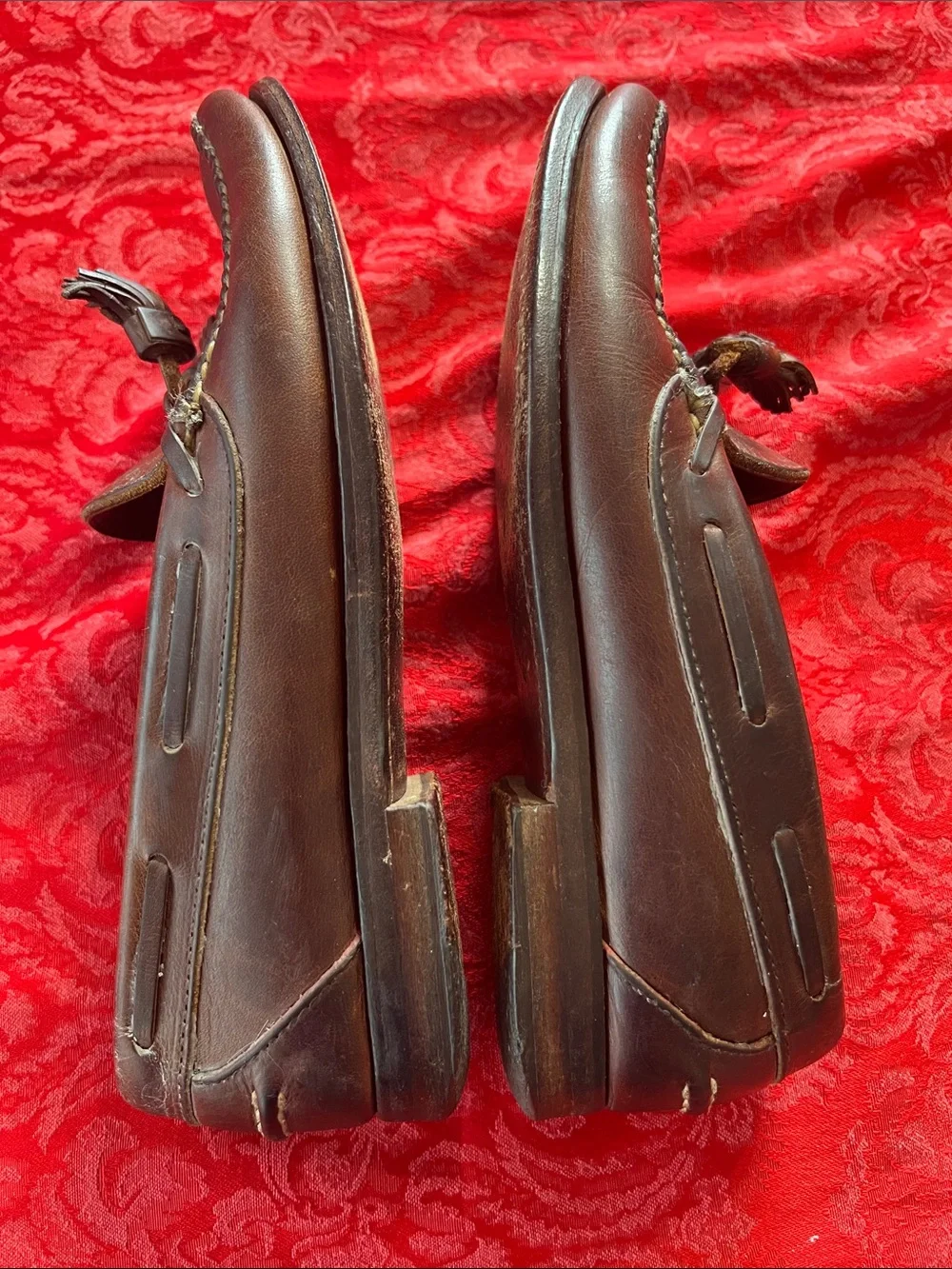 Polo Ralph Lauren Bench Made in Maine Tassel Loafers Men's 7.5D Brown Leather US